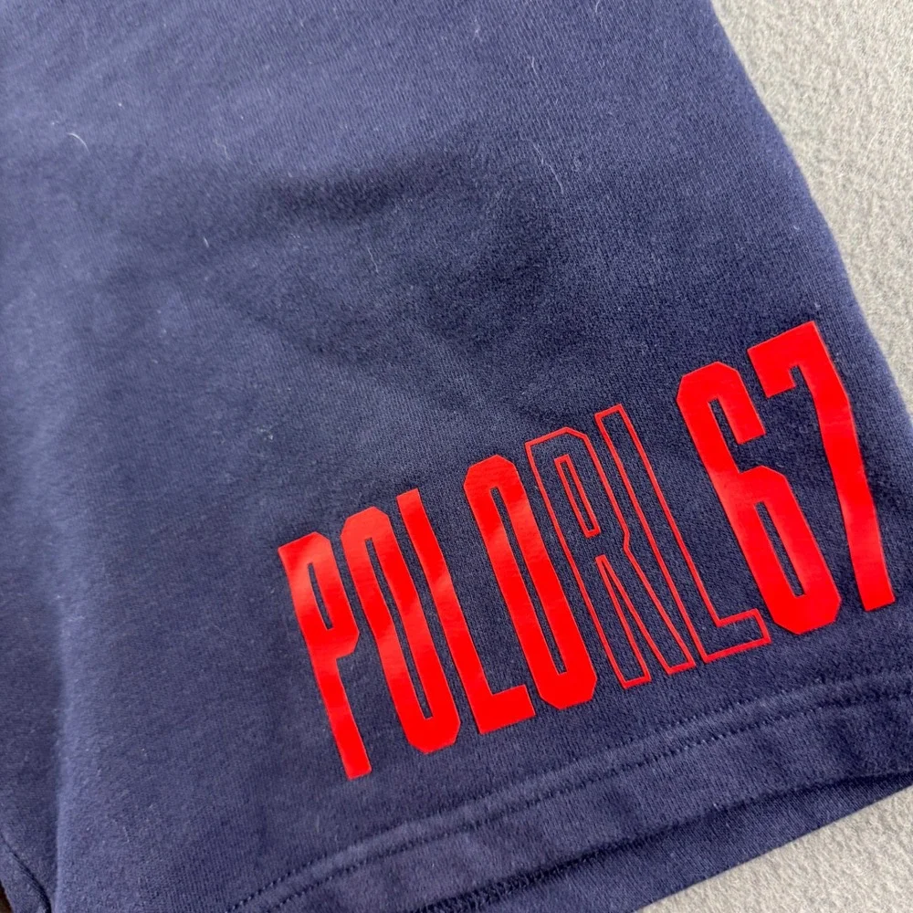 Polo Ralph Lauren Sweat Shorts Men' L Blue 67 Pony Drawstring Loungewear Stretch